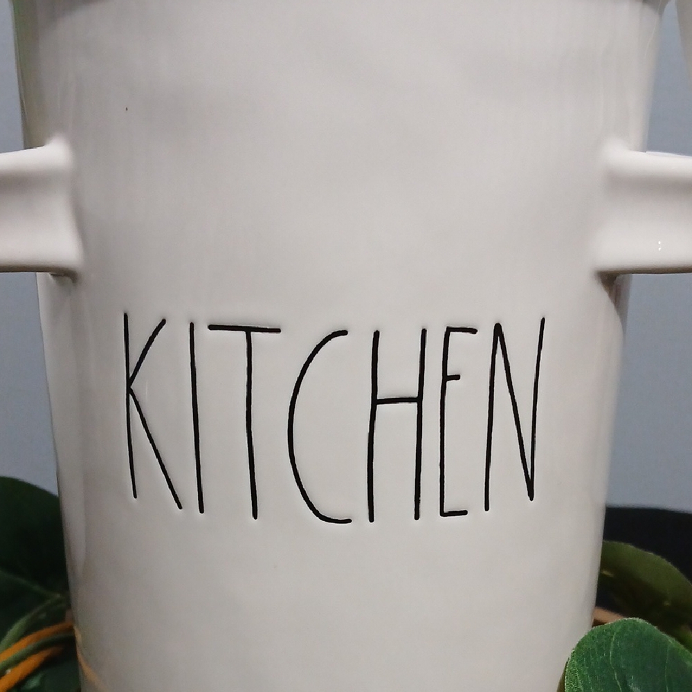 Rae Dunn Cream Ceramic 'Kitchen' Utensil Holder NWT - Picture 4 of 9